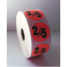 2/$5 - 1.375" Red Label Roll